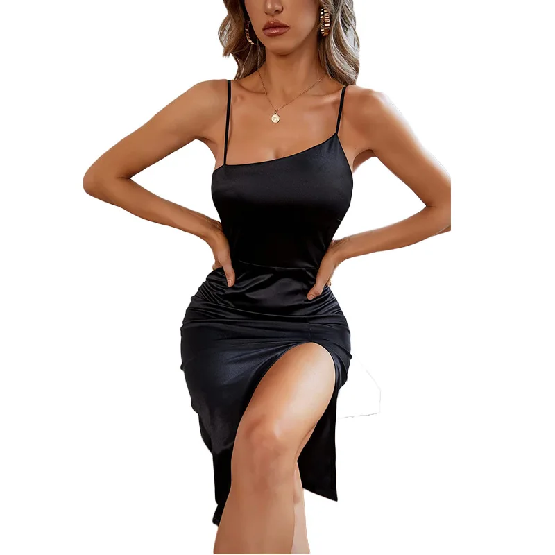 Jupe mi-longue Sexy sans bretelles, fente haute, Dr Ele, ajourée, taille haute, sans couleur Sve, été 2023