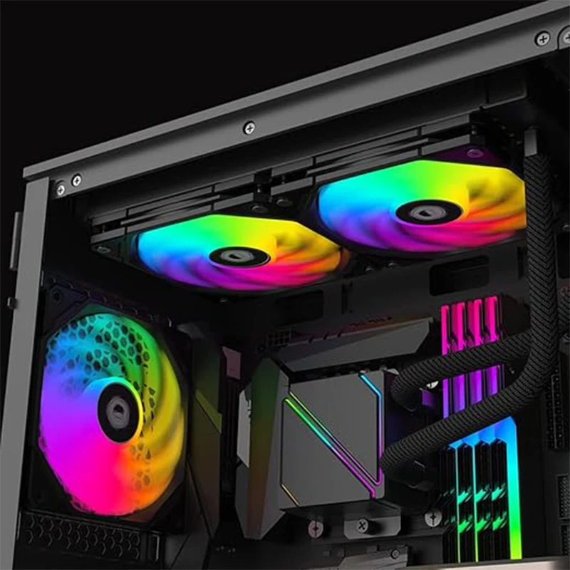 ID-COOLING NO-12015-XT-ARGB Case Fan 15mm Thickness PWM Fan ARGB Lighting for Radiator/CPU Cooler/Computer Case