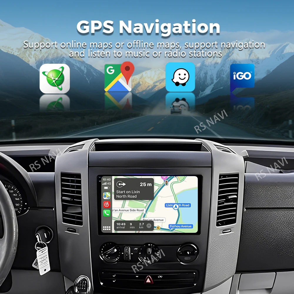 Android 16 For Benz Sprinter Volkswagen Crafter 2006 - 2016 2K QLED Android Car Radio Multimedia Video Player GPS Stereo CarPlay