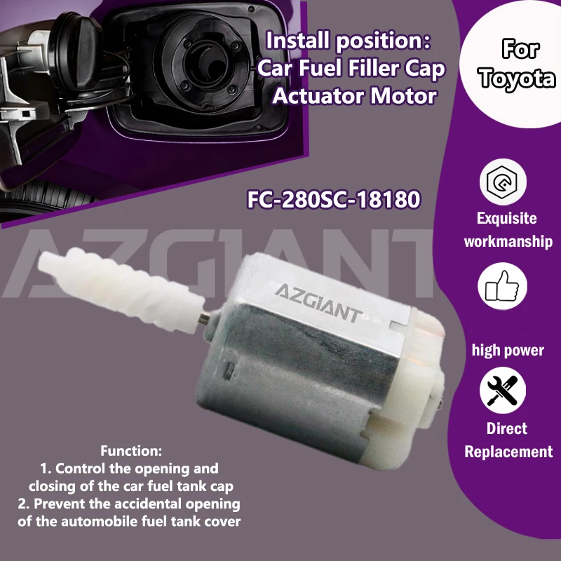 

AZGIANT FC-280SC-18180 For Toyota Highlander/Mark X/Crown Car Fuel Door Lock 12V Actuator inner motor overload protection