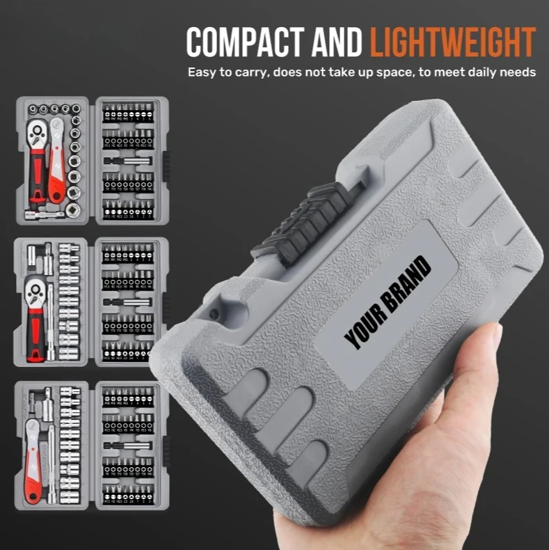 Cacciaviti a taglio per riparazioni auto e utensili manuali Set di punte e cricchetti a sgancio rapido da 1/4", acciaio Cr-V con Phillips