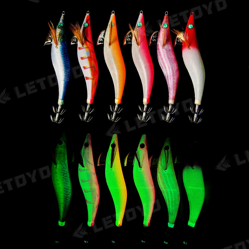 LETOYO 10g 16g 21g Egi Eging Squid Fishing Lures 2.5# 3.0# 3.5# Squid Lure Jigs Goods for Sea Fishing Octopus Cuttlefish Bait