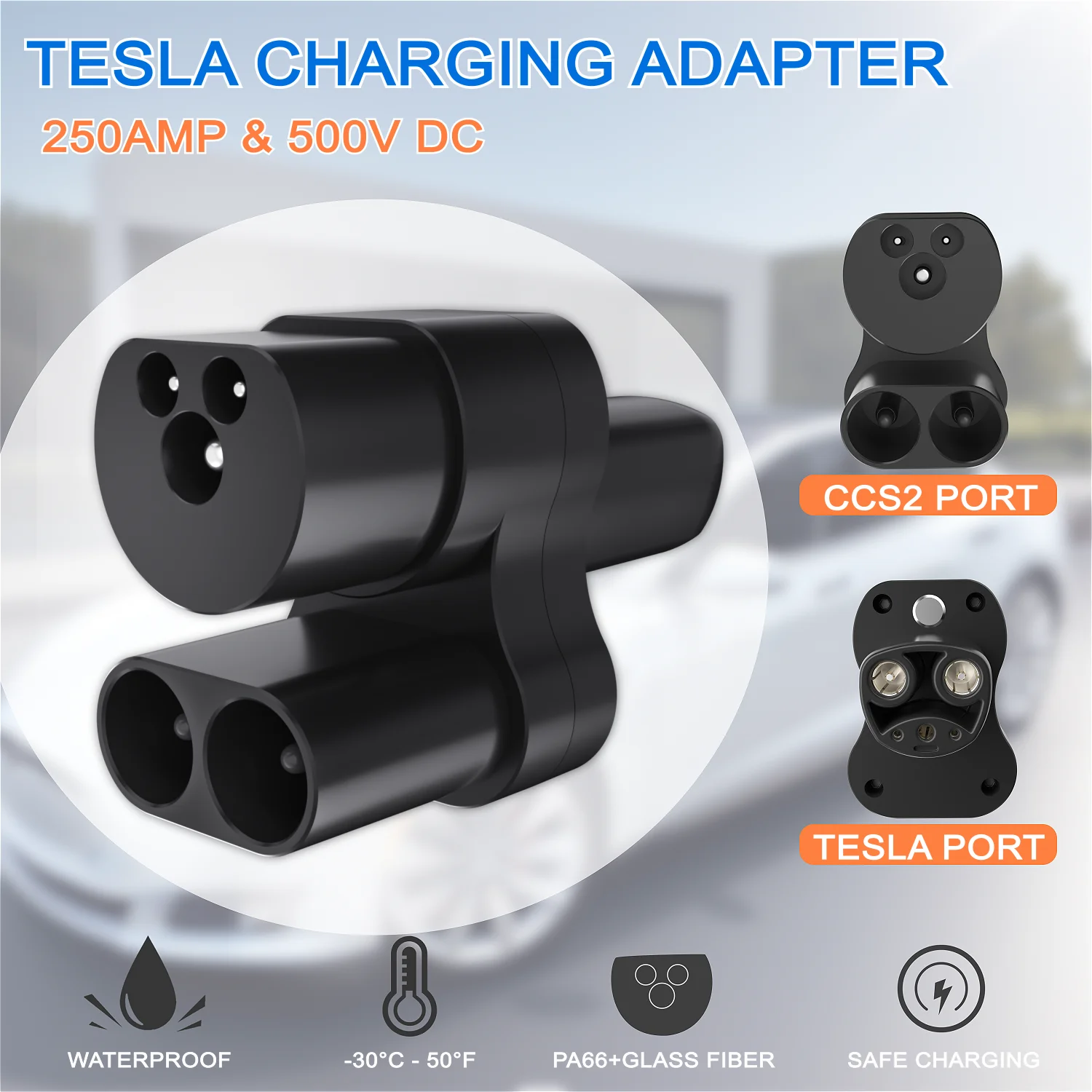 LONLINK CCS2 to Tesla EV Charger Adapter 400A Electric Vehicle DC Charging Station CCS COMBO 2 To TPC Convertor for Teslas Model