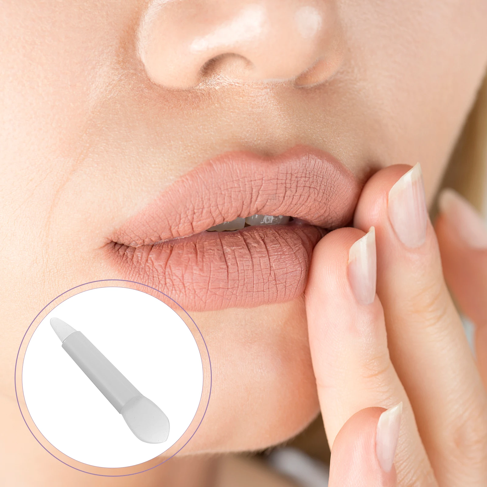 Conjunto de Pincéis de Maquiagem para Lábios Aplicador de Silicone Ferramenta Portátil para Aplicação Precisa de Lápis Labial Gloss Máscara Diária