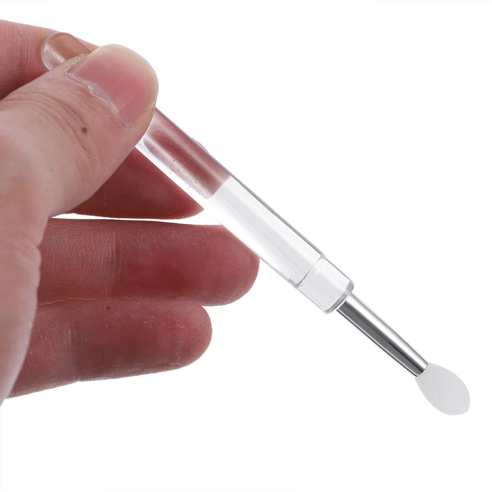 Lot de 4 applicateurs portables en silicone anti-poussière pour rouge à lèvres, baume, fard à paupières, outil de maquillage avec couvercle, respectueux de la peau et de précision