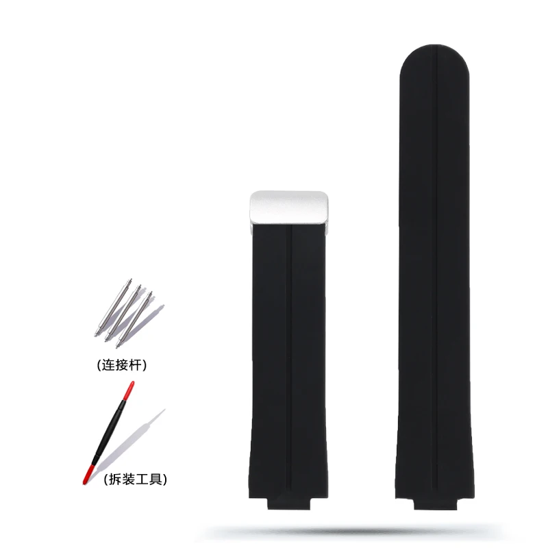 Silicone rubber watch strap for CASIO EFR-S108 Convex joint black light dark green blue watchband silver Magnetic folding buckle