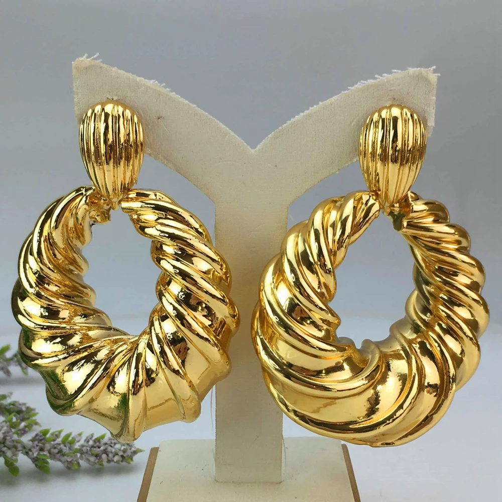 Yuminglai Fashion Luxury Dubai Jewelry Accessories Superior Quality Goldplated Earrings for Women FHK17219