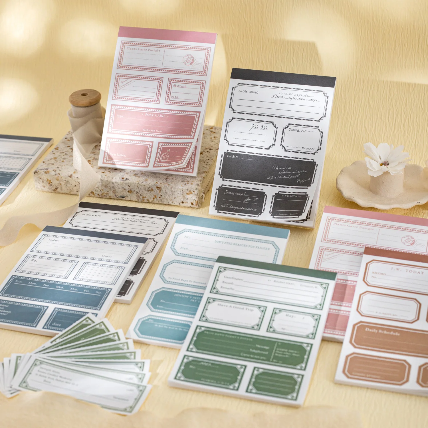 30 ชิ้น/ล็อต Memo Pads วัสดุกระดาษ Little beauty ขยะสมุดบันทึก Scrapbooking กระดาษ Retro พื้นหลังตกแต่งกระดาษ