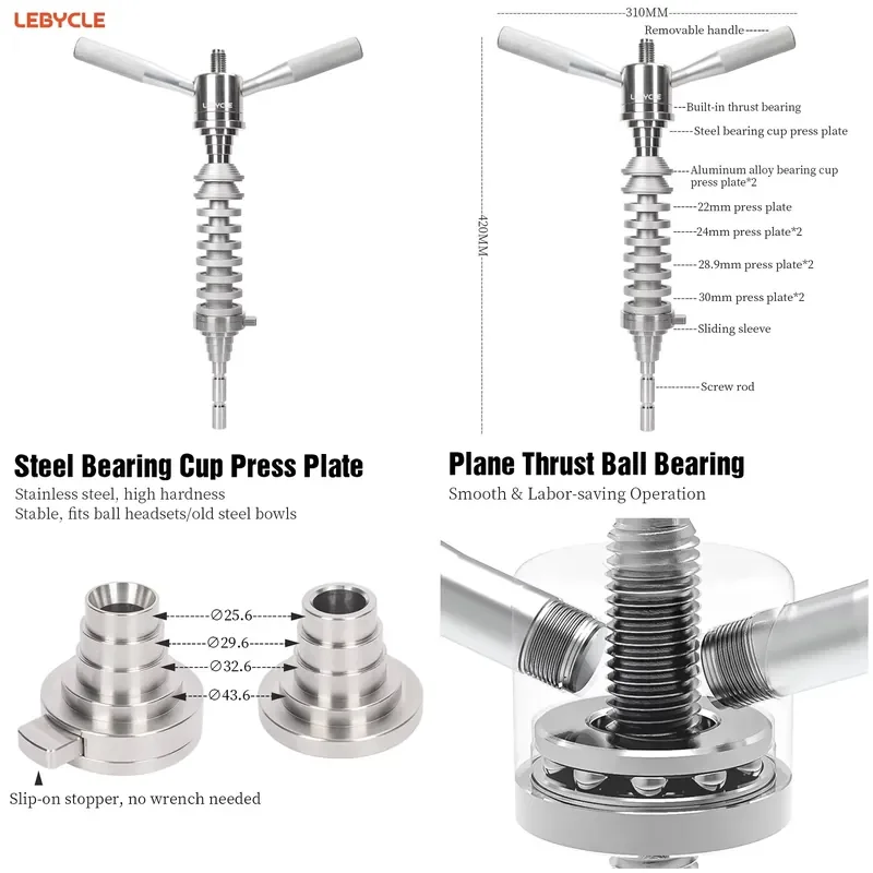 LEBYCLE Pro Bike Headset Installation Tool Bicycle Bottom Bracket Press-In Tool Bicycle Repair Tools Cycling Repair Tools
