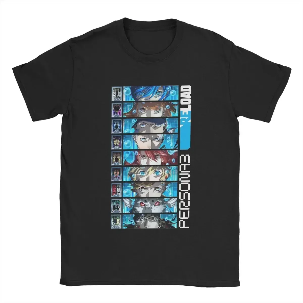 T-shirts à col rond pour hommes, grande taille, Persona 3 Reload Investigation Team, 100% coton, manches courtes, Anime The Royal P5S