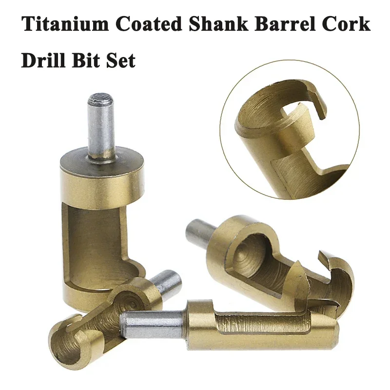 Titanium Coated Schacht Vat Kurk Boor Set Plug Cutter Verveeld Gat Tenon Boren Gatenzaag Arbors Houtwerk Gereedschap voor Houtwerk