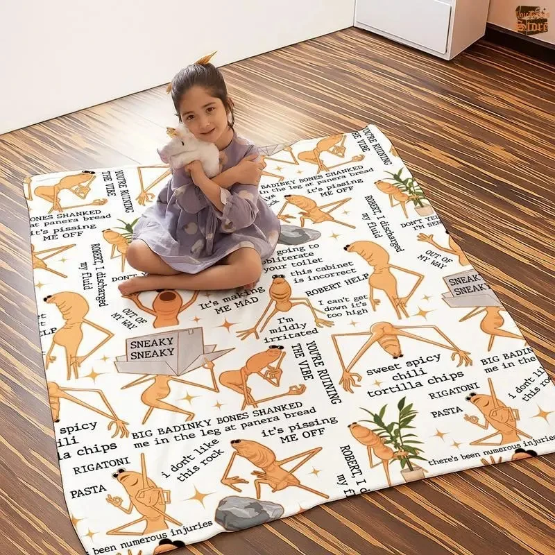 The Worm-print Flannel Blanket Makes An Excellent Christmas Gift for Friends and Family, Suitable  Both Indoor and Outdoor Use
