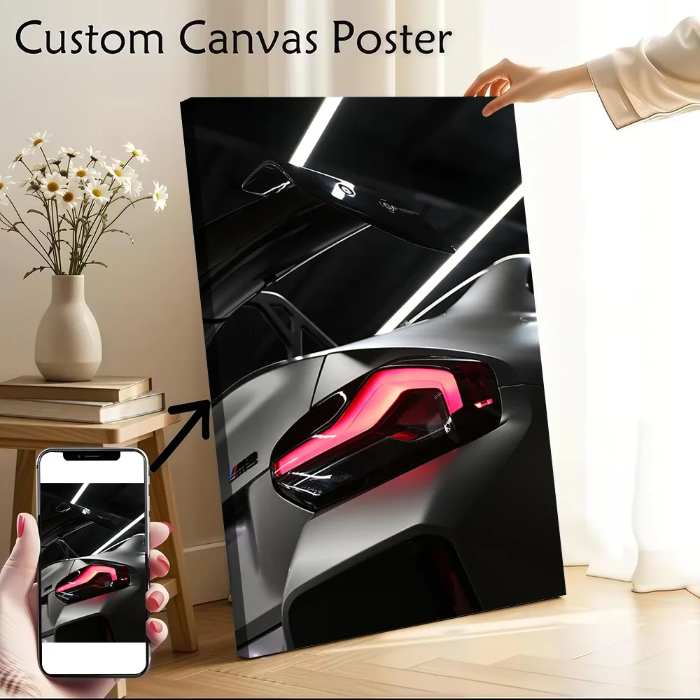 Sports Car M2 Tail Light and Spoiler Poster Canvas Wall Art Custom Photo Print Modern Painting for Fans Room Decorating Interior