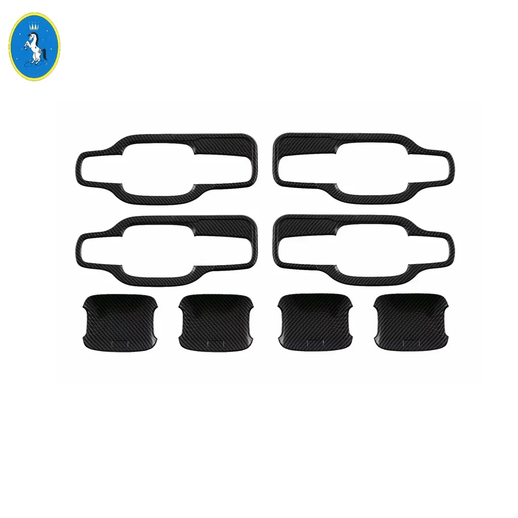 

For Ford Ranger 2023 2024 Auto Door Handle Bowl / Rearview Mirror Cap Shell Decor Cover Trim Carbon Fiber Exterior Accessories