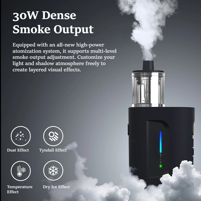 30W Mini Smoke Machine Portable Fog Maker with Remote Control for Photography & Stage Effects