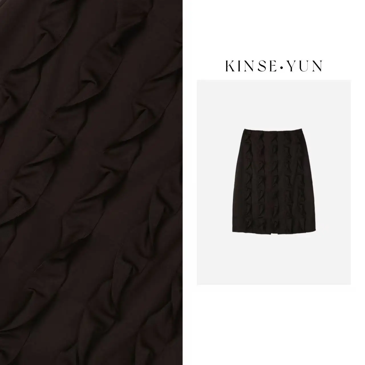 

Юбка KINSE·YUN с плиссировкой и подкладкой, с высокой талией, А-силуэт, для офиса, из смесового хлопка и полиэстера