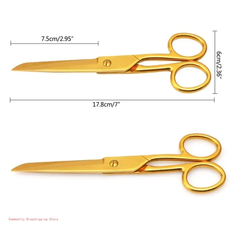 Golden Stainless Steel Sewing Scissors, Embroidery Tailor Scissors, Fabric Cutting, DIY, Stationery Accessories