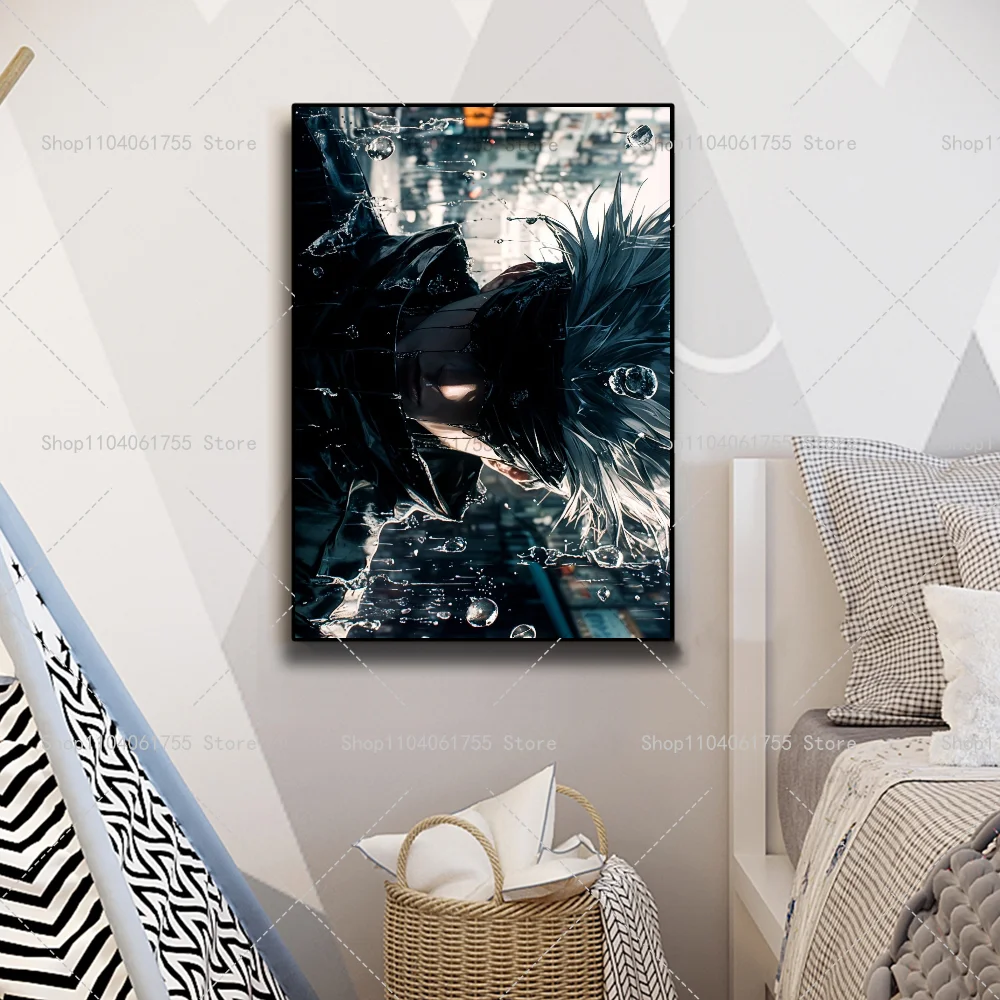Anime Gojo Satoru Role Poster Self-adhesive Art Waterproof Paper Sticker Coffee House Bar Room Wall Decor