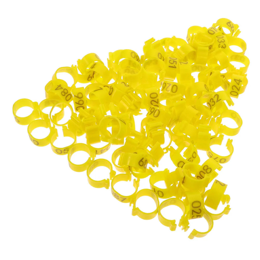 100Pcs Colorful Pigeon Foot Rings Numbered Identification Leg Bands Leg Bands for Poultry Parakeet Canary Bird