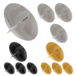 4pcsGlossy Candle Holder Unique Round Metal Candle Holder Plate Multipurpose Pillar Candle Holder Wedding Home Party Decorations
