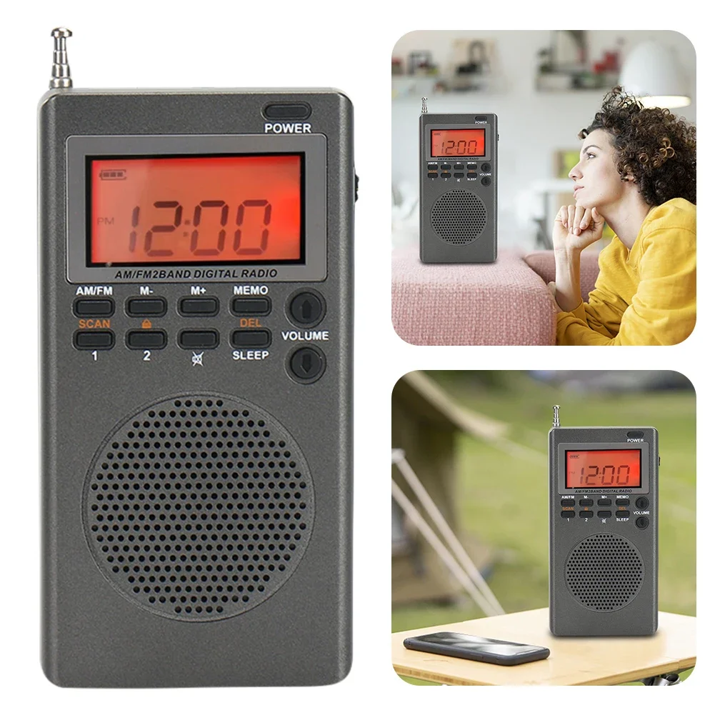 Mini 9K/10K Radios Receiver Built-in Speaker Backlight HD Display Screen Alarm Clock Sleep Timer Elder