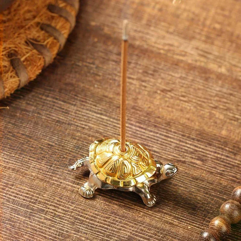 Mini Metal Turtle Shape Incense Stick Meditation  Sandalwood Stick Holder Funny Animal Incense Holders Home Decor 1Pcs