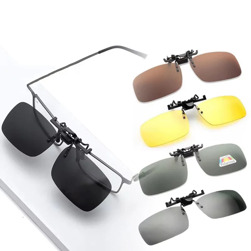 Unisex Polarized Clip On Sunglasses Near-Sighted Driving Night Vis Lens Cycling Riding Sunglasses Clip Motorcycle Equipments