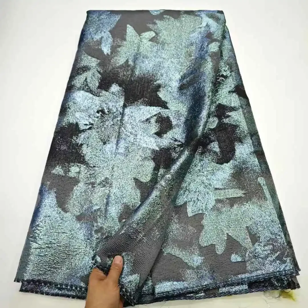 

Нигерийская роскошная ткань, Новое поступление 2025, африканская парчовая кружевная ткань, полиэстер, парча, жаккардовое кружево, французская органза, шитье AH2217