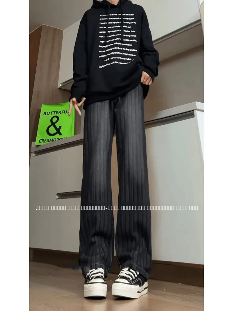 

Bla Bamboo Node Pattern Men's Jeans Straight Leg Micro Flared Pants Winter High Street Sle Slim Fit for Taller Men