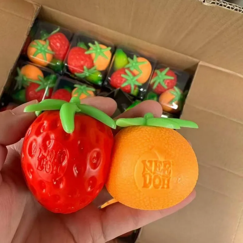New Trending Viral 3pcs Simulation Strawberry Orange Banana Squishy Toy Slow Rising Stress Relief Squeeze Toy for Crossborder