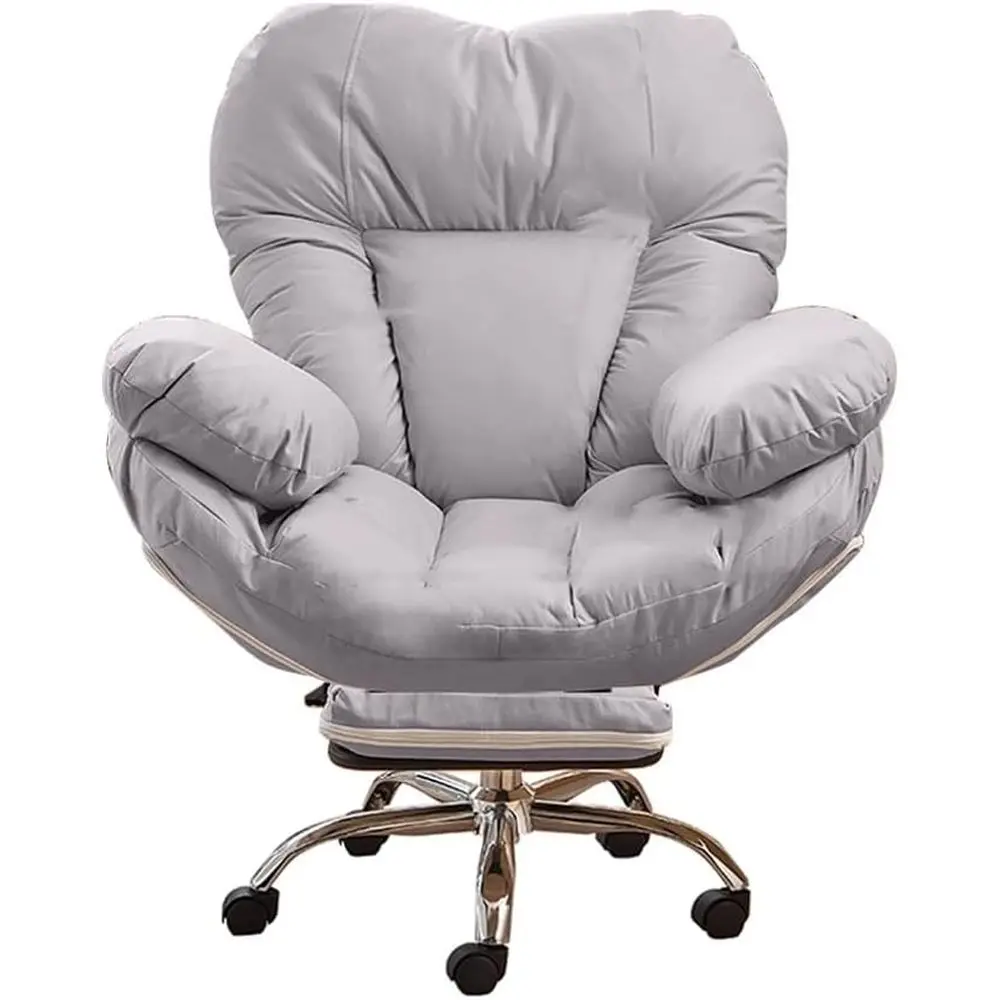 

Ergonomic Recliner Office Chair with Footrest for Home, Study, or Bedroom - Light Grey