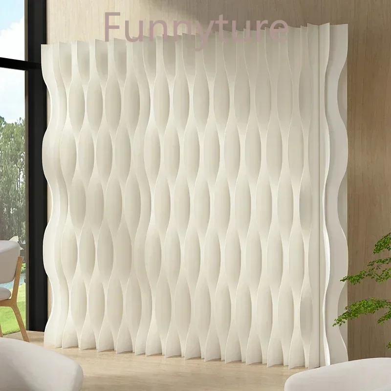 Paper Folding Screen Wall Office Porch Baffle Commercial Background Room Divider Exhibition Fence Baffle Furniture