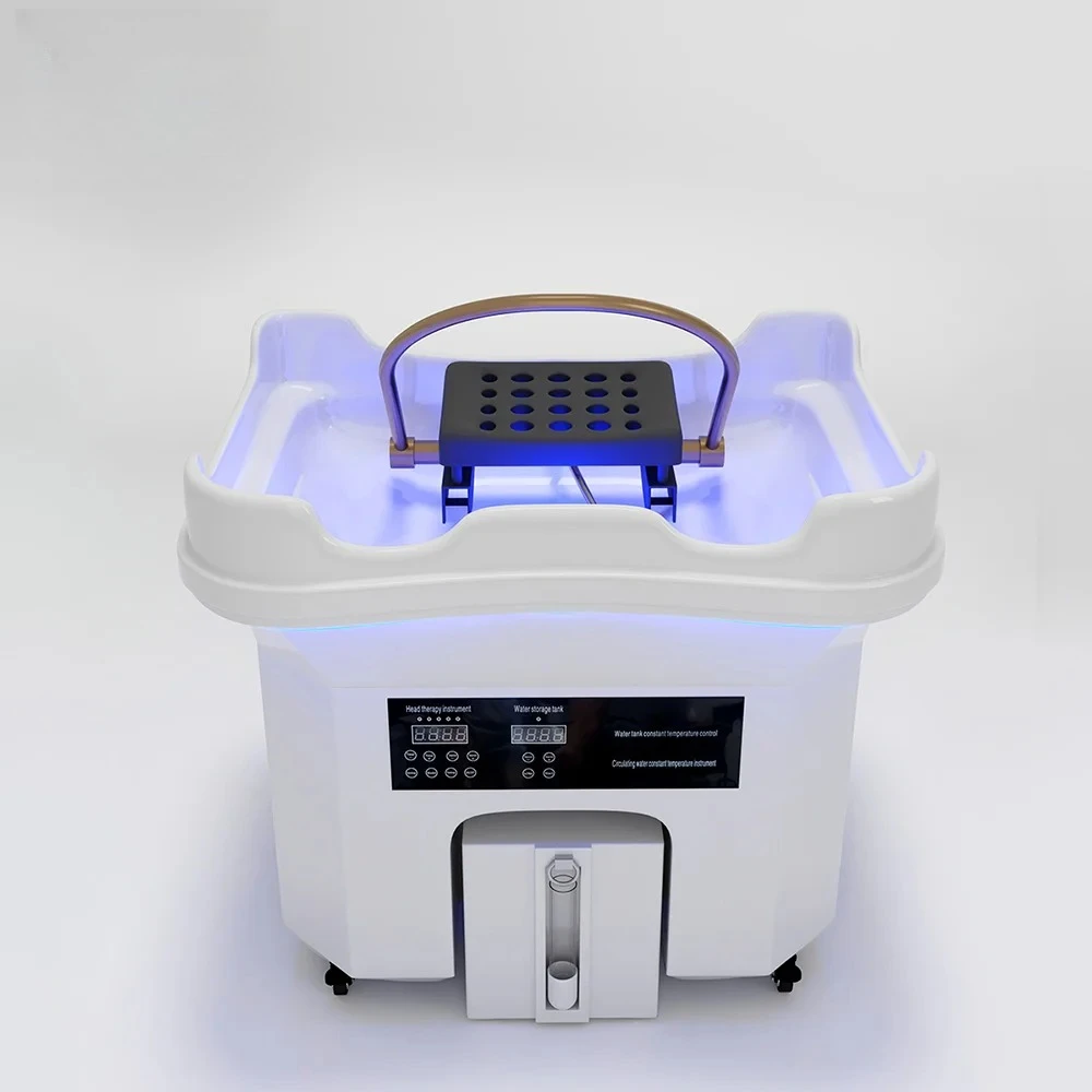 Portable Acrylic Shampoo Bowl Spa Fumigation Hair Wash Basin with Waterfall Head Circulation