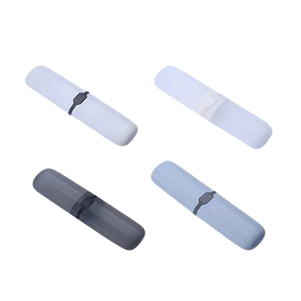 4 stuks draagbare koffer reistandenborstel opbergbuis plastic borstelhouder voor gebruikte tandenborstel compact lichtgewicht ontwerp gemakkelijk schoon te maken