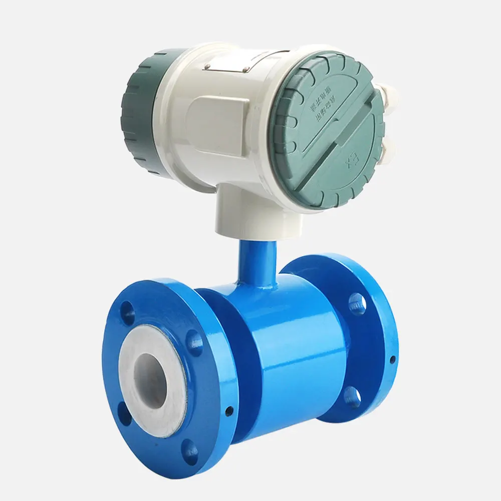 ZHYQ Industrial 220VAC 24VDC 3.6V Battery Powered Flange Connection Liquid Magnetic Magnetic-inductive Flow Meter