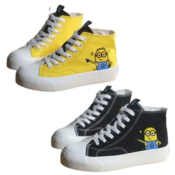 Anime Minions Canvas Shoes Cartoon Cute Boys Girls Fashion Printed High Top Sneakers Kawaii Summer Comfortable Breathable Shoes