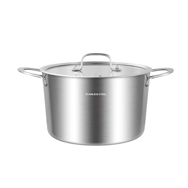 

LTT thickened three-layer steel soup pot deepened saucepan with lid soup pot steamer large capacity