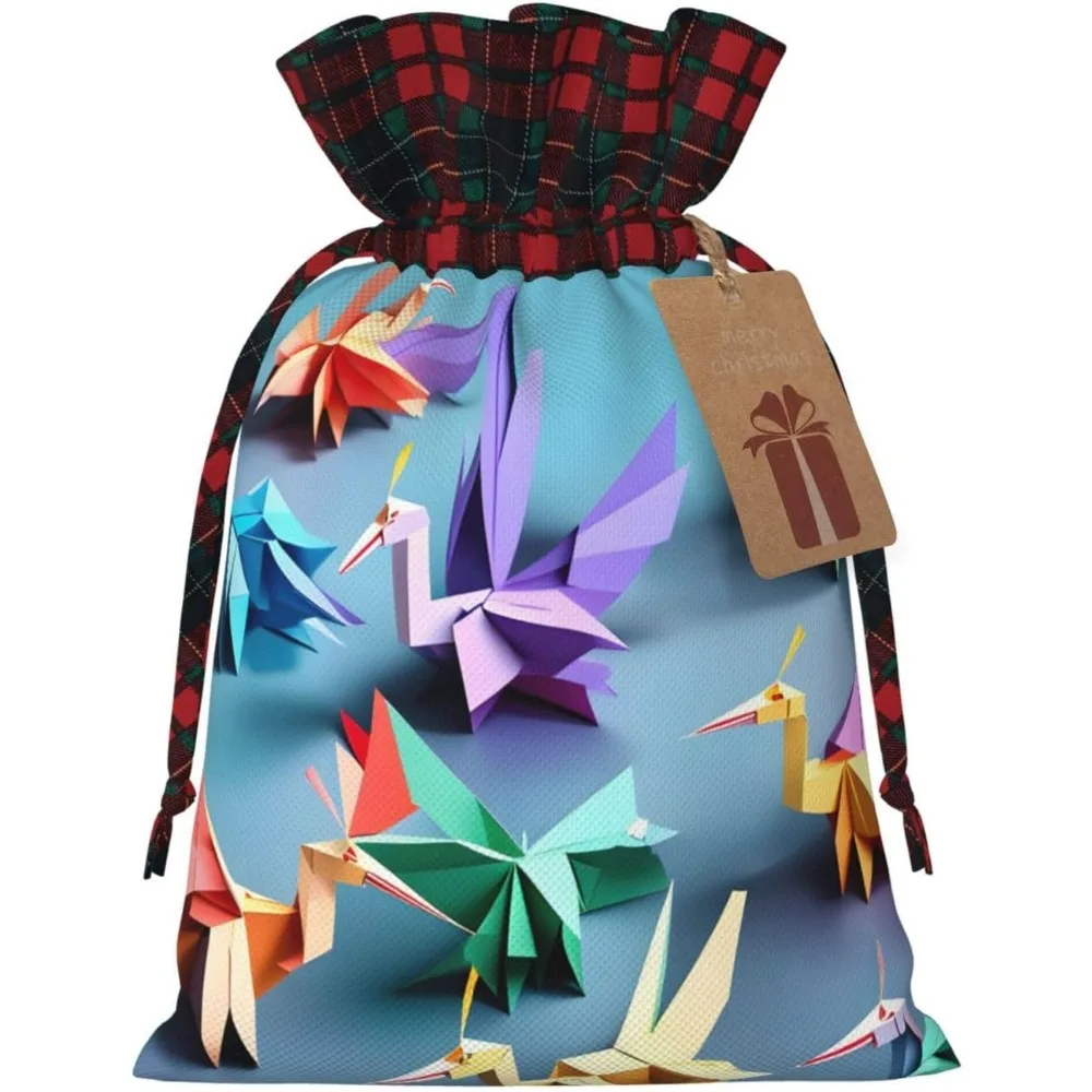 

Origami разноцветные подарочные пакеты на праздничную тематику с кранами - стильные, уникальные и персонализированные многоразовые подарочные пакеты на шнурке