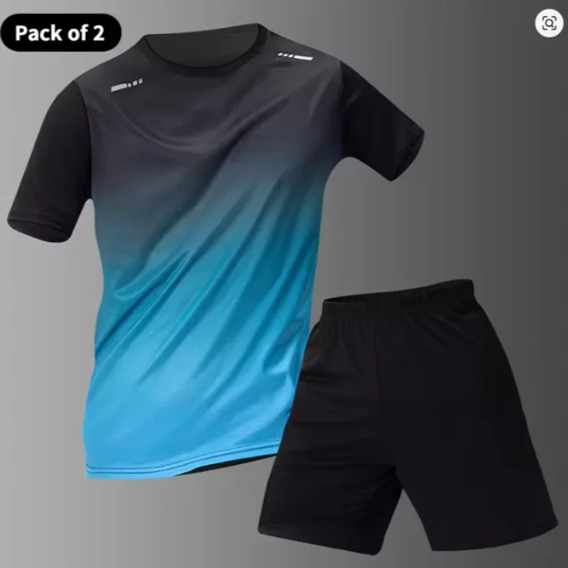 

Men's plus Size Running Sets Sportswear Short Sleeve Fitness Basketball Tennis Soccer Gym Clothing 2-Piece Sports Suits