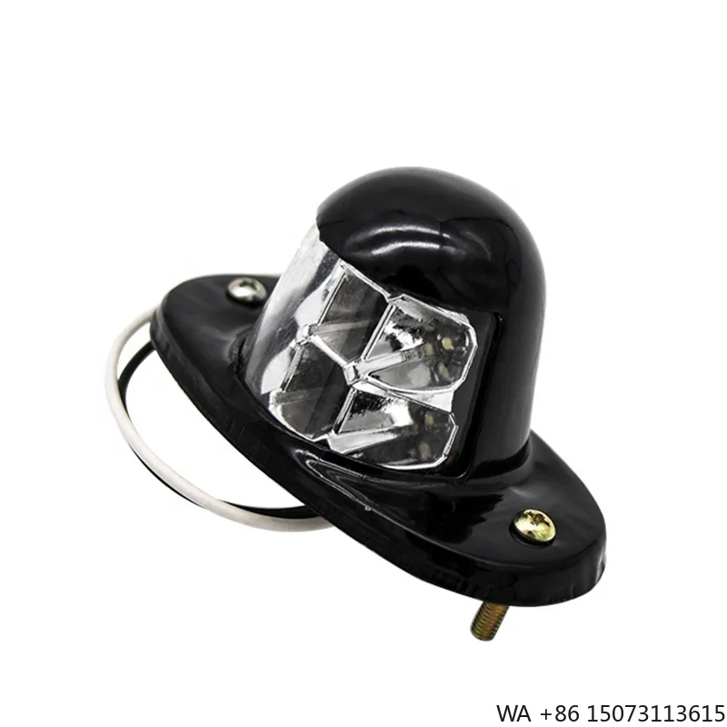 12V/24V High Bright 6 LED White License Light with Chrome Plated Metal Frame for Truck Trailer Side