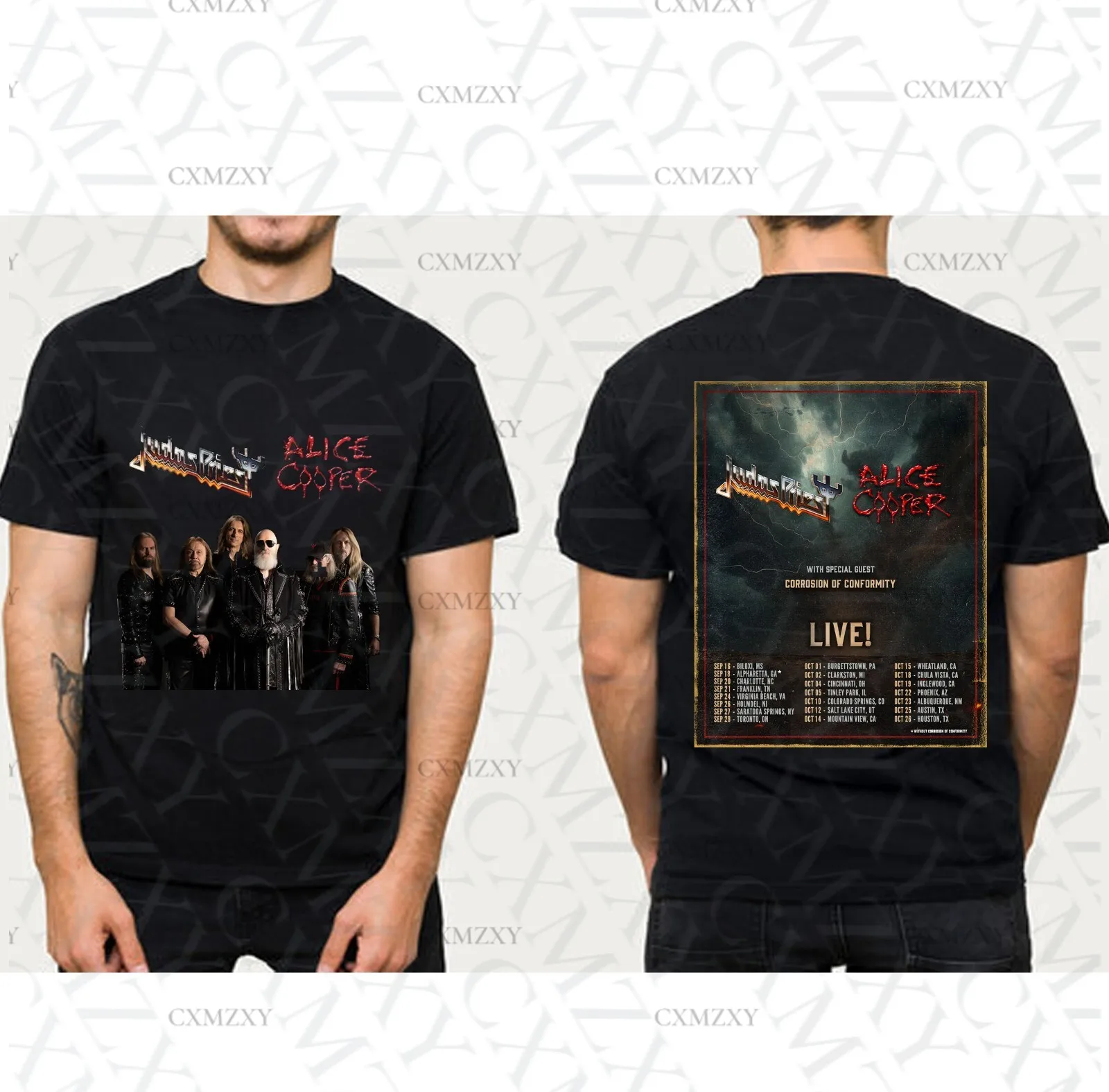 

Футболка Judas Priest And Alice Cooper North American Tour 2025 года