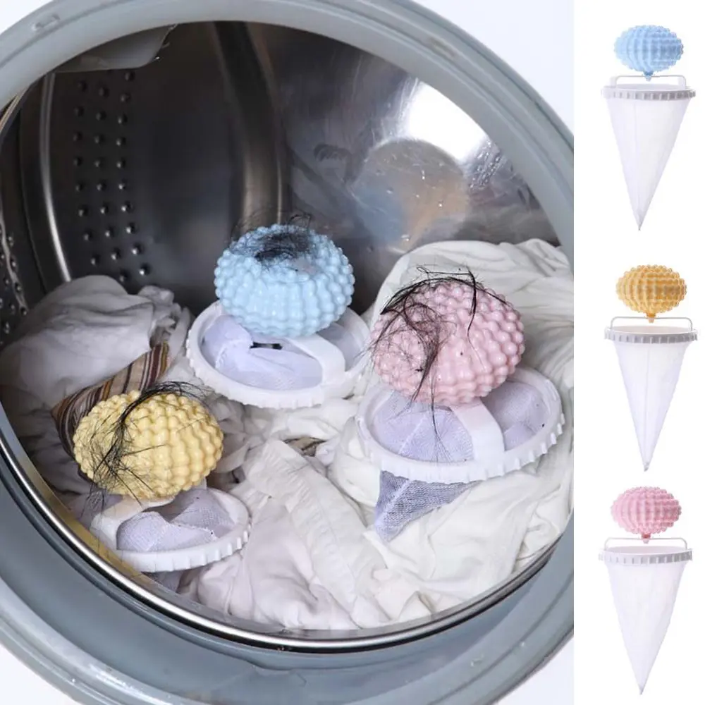 Plastic 2 in 1 Laundry Balls Convex Hair Remove Solid Laundry Balls Reusable Dirt Clean Washing Machine Filter for Home