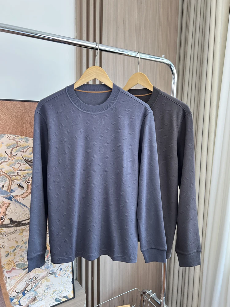 

Модный повседневный мужской трикотаж, круглый свитер Ne, брендовая технология 3D вышивки, теплый длинный свек, осенне-зимний топ