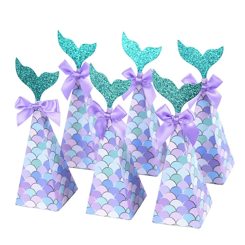 10 stuks kleine zeemeermin bonbondoos zeemeerminstaart geschenken verpakking dozen thema zeemeermin verjaardag verjaardagsfeestje kind gunsten cadeaubenodigdheden