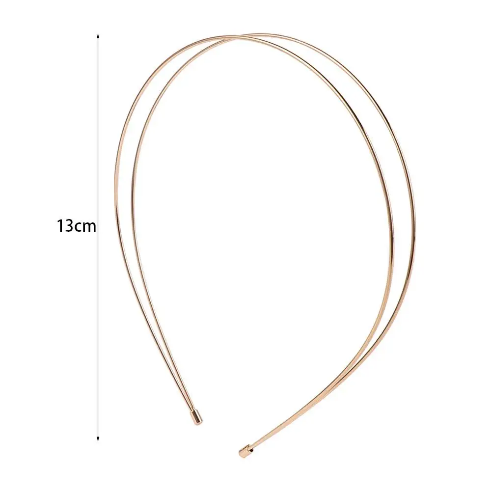 إكسسوارات الشعر سبيكة مزدوجة الجذر العصابات الشعر رقيقة الفضة الرجعية الذهب رئيس هوب غطاء الرأس بسيط المعادن الشعر هوب الزفاف #5