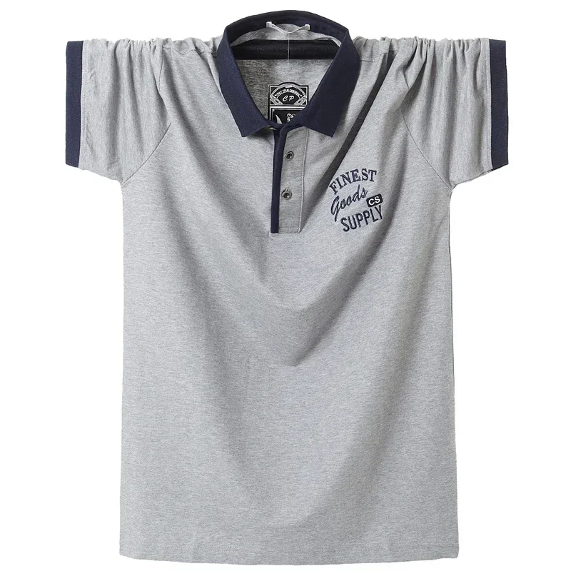 

Summer Men Short Sleeve Polo Shirts Slim Fit Camisa Fashion Casual Cotton Polo Shirt Homme 5XL Plus Size Business Work Tops