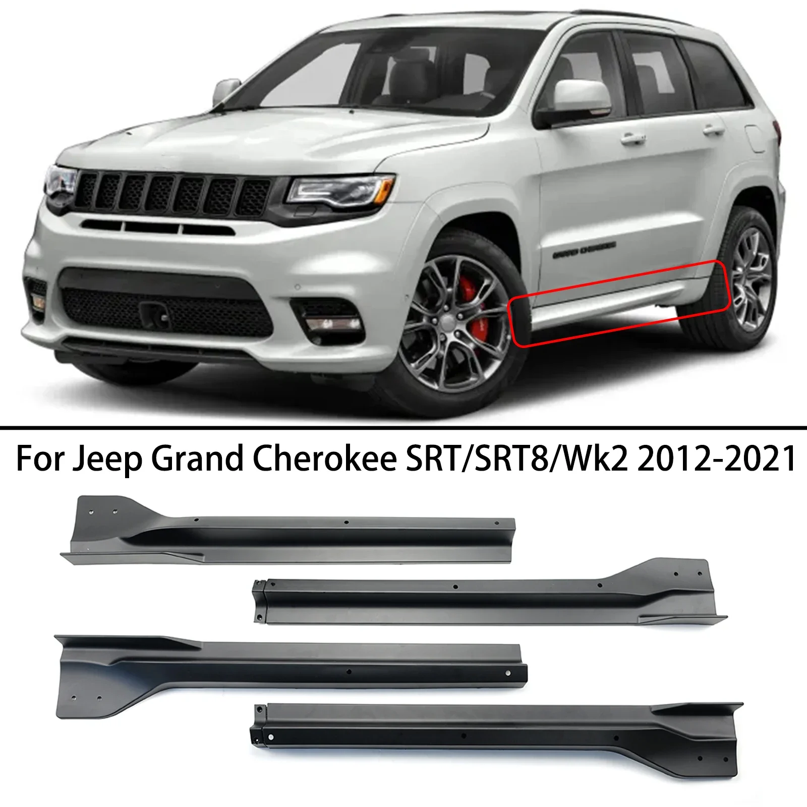 Extensión de faldones laterales, splitter, alerón y difusor para Jeep Grand Cherokee SRT/SRT8/Wk2 2012-2021