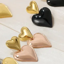 Luxury New Heart-shape Women Earring Goddess Grade Stainless Steel Shiny Earrings for Women Engagement Wedding Jewelry Gift