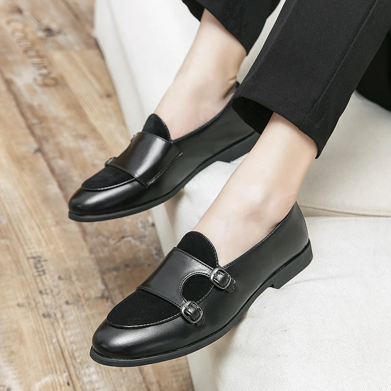 

Новые неглубокие туфли Зеленые лоферы с двойной пряжкой Модная брендовая мужская обувь Итальянская классическая повседневная обувь без шнуровки Роскошная дизайнерская обувь