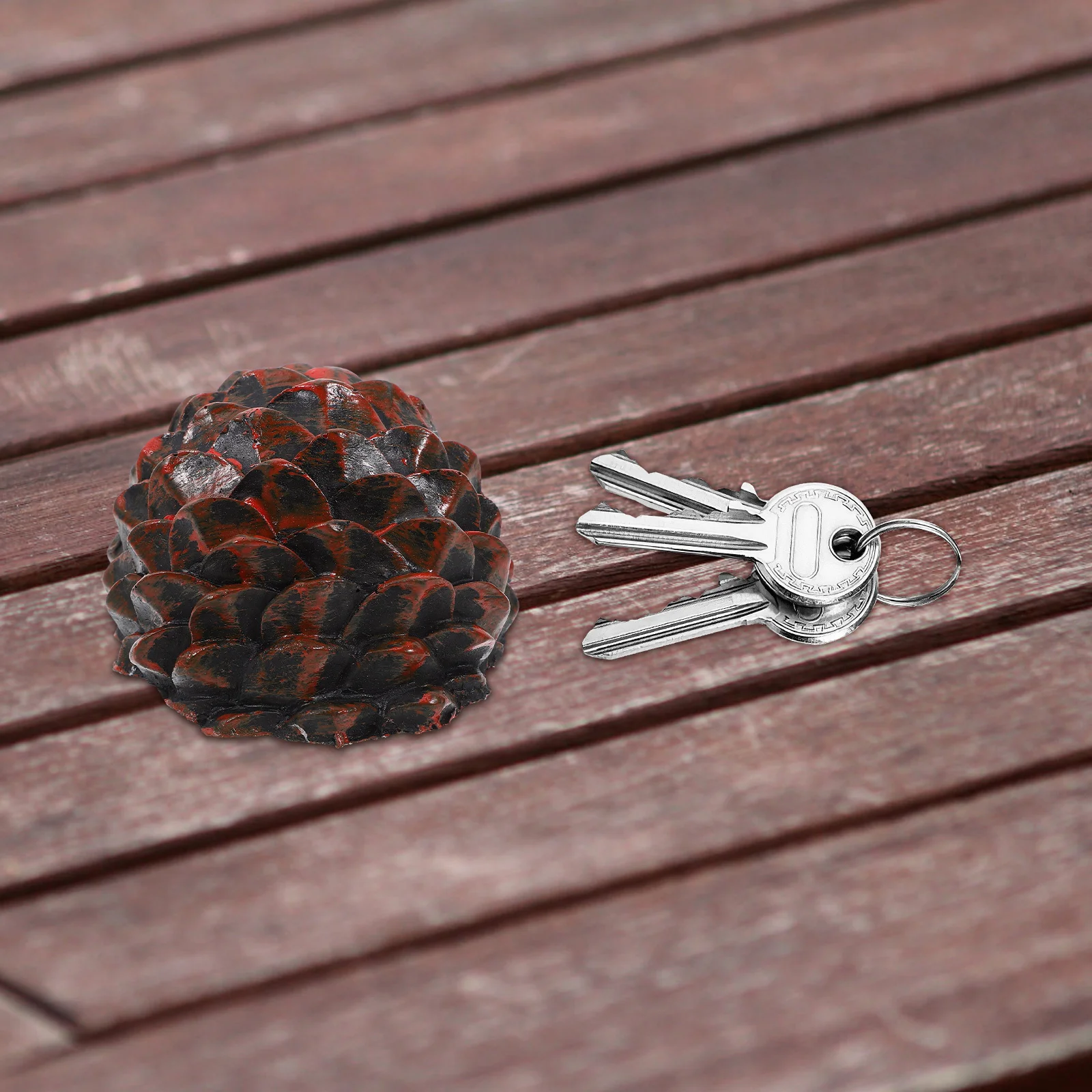 Cache-clé extérieur en forme de cône de pin, boîte porte-clé cachée en résine pour décor de jardin, rangement sécurisé pour les clés de maison